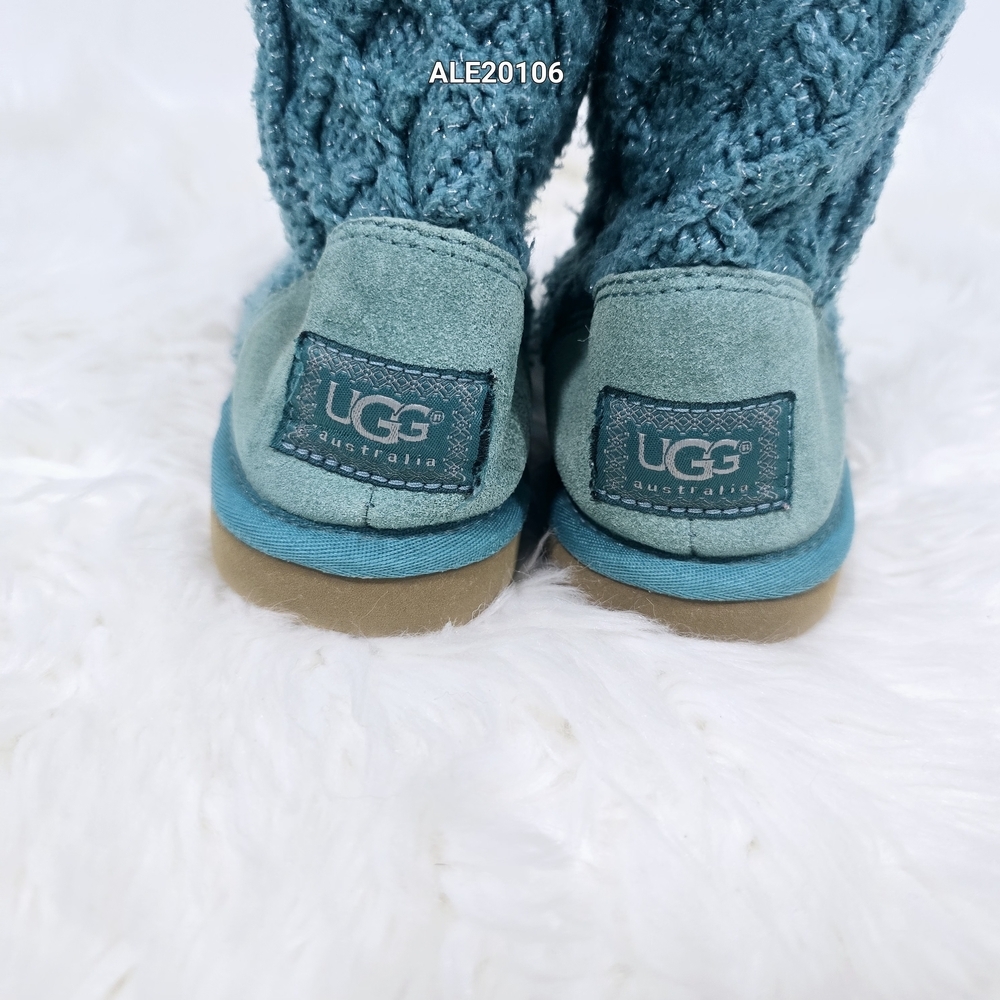 UGG style knit boots Classic Cardy model Turquoise Color Sz.7 - Picture 15 of 17